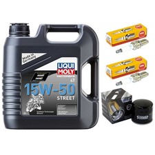 Öl Set 4L Inspektion Ölfilter Zündkerzen für Ducati Monster 696 ZDM ABS 2008-14