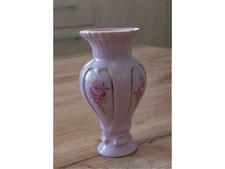 H&C original kleine Vase gefärbtes Porzellan rosa Rosen Tschechei