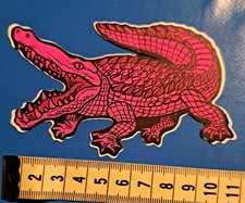Alter Aufkleber Sticker Krokodil 80er Jahre Comic Halloween Deko neonpink