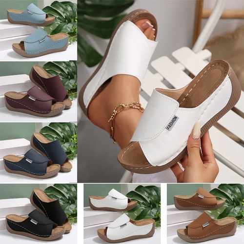 Damen leder pantoletten - damen,