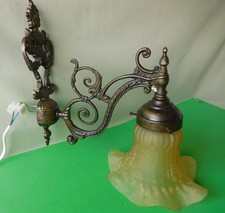sehr alt Wandlampe Messing mit