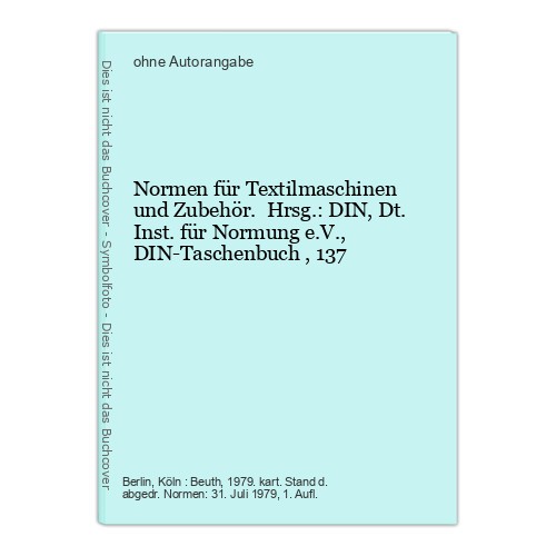 Normen für textilmaschinen - normen,