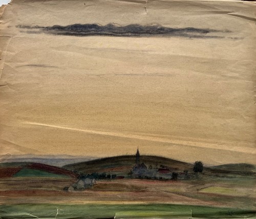 Aquarell impressionist dorf - aquarell,