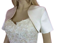 Braut Bolero Jacke weiß 36 38 46 48 50 52 54 56 58 60 62 Bride Wedding Sposa * 2