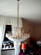 Hochwertiger Kronleuchter Lüster Hängelampe Kristallglas Opalglas Italien modern