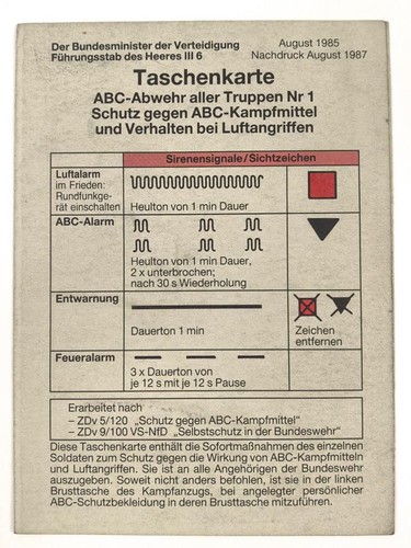 Bundeswehr taschenkarte abc - bundeswehr,, "taschenkarte