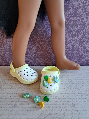 Puppenschuhe weiß gelb - weiß,