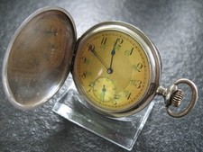 Taschenuhr Silber 800 E&F Schweiz Tula Niello Silber Savonette klasse Erhaltung