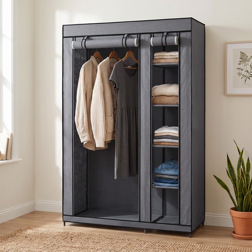 Homcom stoffkleiderschrank mit - homcom,