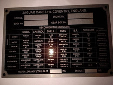 Typenschild id-plate Coventry  ( Jaguar ) Alumimium Schild  110x179mm