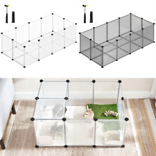 Freigehege mit Bodenplatten Laufstall aus Kunststoff Gehege für Kleintiere