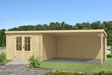 Gartenhaus ca. 701x312 cm Gerätehaus Blockhaus Schuppen Holzhaus Holz 28 mm