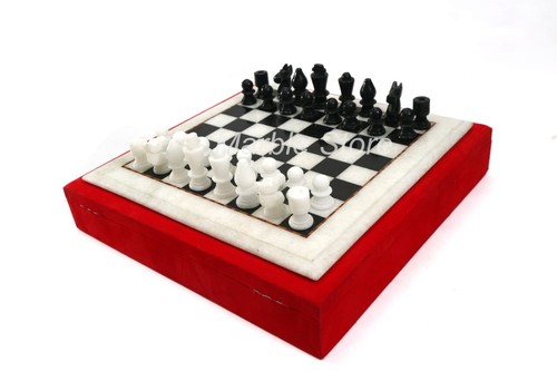 Weißer marmor schachbrett - 12",