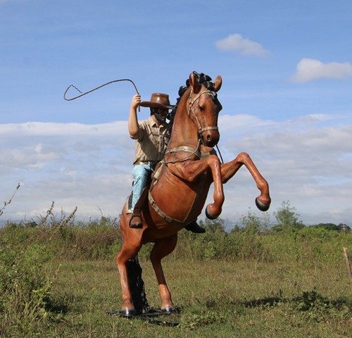 Cowboy mit pferd - cowboy, figur