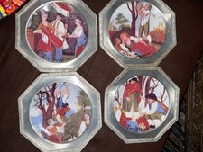 4er Set Porzellanteller mit