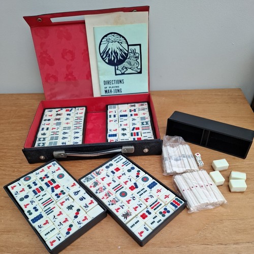 Vintage mahjong set 144 - mahjong,