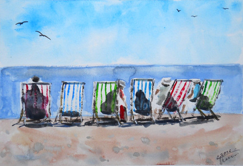 Original aquarell sommer - original,