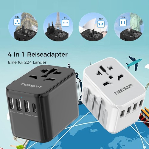 Tessan universal reiseadapter - universal,