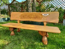 Holzbank mit relief - holzbank,