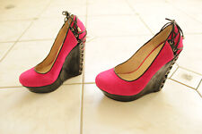 Sexy Gogo Plateau High Heels Wedges Pumps von SDS pink schwarz Korsett Gr 37