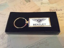 Bentley Weiß Schloss Chrom Schlüssel Ring Komplett IN Verpackung Rechteckig