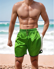 Green White Satin Retro Boxing