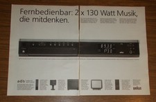 Seltene Werbung vintage BRAUN ATELIER R4 HiFi Receiver - 2 x 130 Watt Musik 1987
