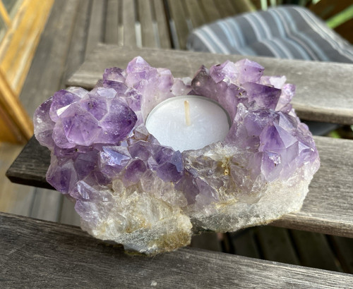 Teelichthalter amethyst - teelichthalter,