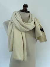 ZARA Damen Schal Weiß Warm