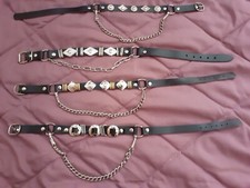 WESTERN STIEFELKETTE BIKER RIEMEN KUNSTLEDER FASHION SILBERFARB. METALLKETTE