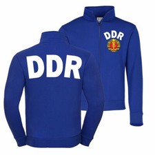 Herren Trainingsjacke DDR Nationalmannschaft Ostdeutschland Jacke royalblau