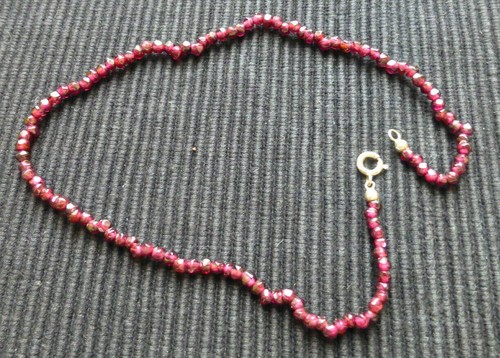 Granat edelsteinkette 3mm - granat, rot