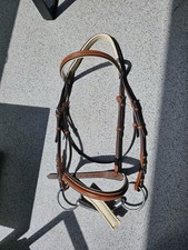 Trense Gr. FULL Cognac Braun, Weiß Unterlagt