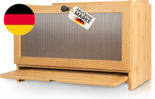 AH® Bambus Brotkasten Holz Mit Schneidebrett, Holz Brotkästen Mit Belüftung- Ele