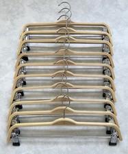 10 Hosenbügel  Schichtholzbügel klar lackiert Klammersteg drehbarer Haken