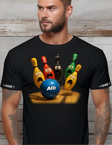 Bowling shirt afd satire - t-shirt,