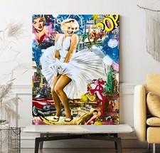 LEINWAND BILDER BIS 130x100x5 Marilyn-Monroe Pink-Panther POP-ART GRAFFITI URBAN