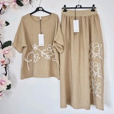 Damen 100% Leinen 2-Teiler