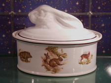 Hasen Terrine ANTIK  Frankreich Deckel Dose Topf Pastetenform Steingut 1,3 L