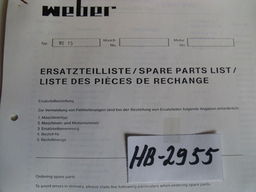 2955 ersatzteilliste für - hb-2955,