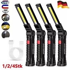 1-4x Werkstattlampe 5W Akku LED Arbeitsleuchte COB KFZ Handlampe MIt Magnet Stab