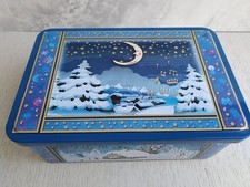 Blechdose Spieluhr zum Aufziehen Winter/Weihnachtsmotiv MusikSammelbox 19,5x13cm