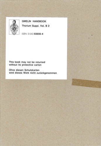 Thorium supplement volume b - supplement,