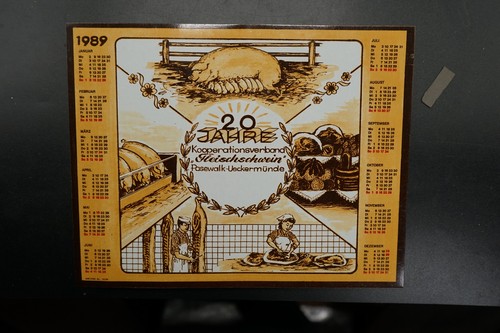 Kalender ddr blech metall 1989 - ddr,