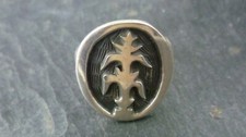 Ring mystisches Symbol Pflanze ? 925er Sterling Silber Ringgröße 58