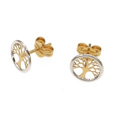 Gold Ohrstecker Baum des