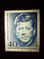 Briefmarke  John F. Kennedy 1963  40 Pfennig, gestempelt 