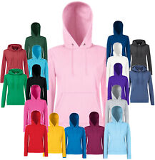 FRUIT OF THE LOOM Ladies Classic Hooded Sweat XS S M L XL XXL