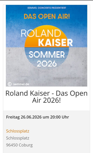 Roland kaiser 2 tickets - roland, –