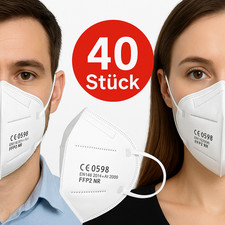 SIMPLECASE 40x FFP2 Maske CE0598,Atemschutzmaske, Partikelfiltermaske Staubmaske
